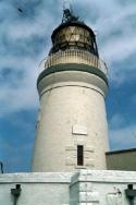 A shot of the lighthouse in close-up.