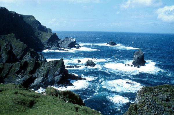 Jagged cliffs in Unst