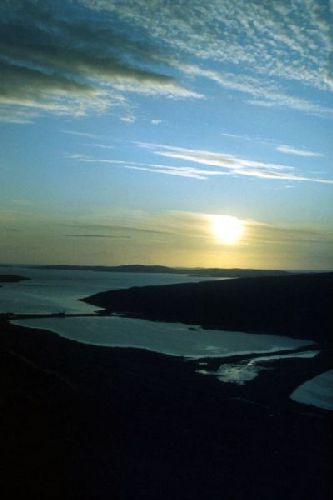 The early morning sun casts dramatic shadows.