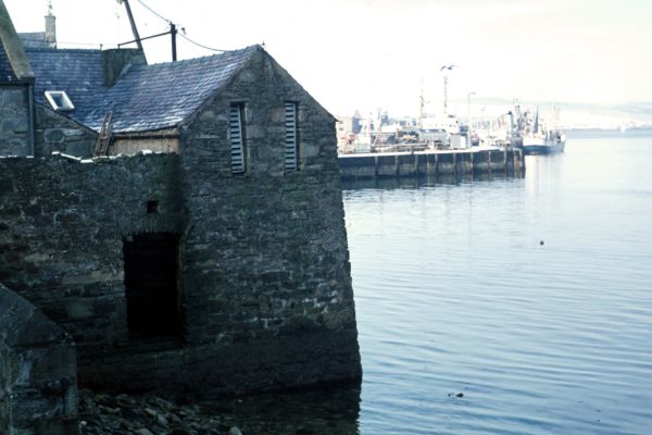 Many buildings in Lerwick are built right into the water.